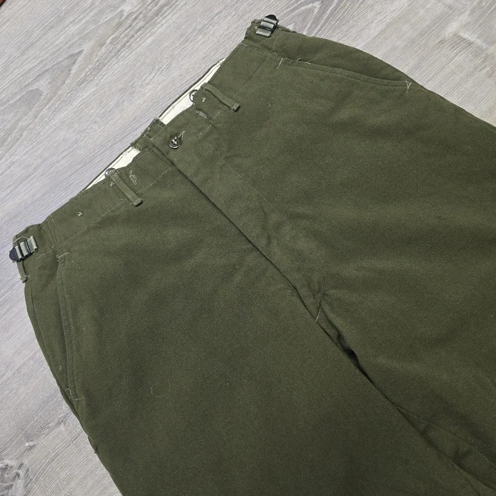 US Army M-1951‎ Heavy Wool Field Trousers 50s Korean War Waldes Zip Medium 34x26